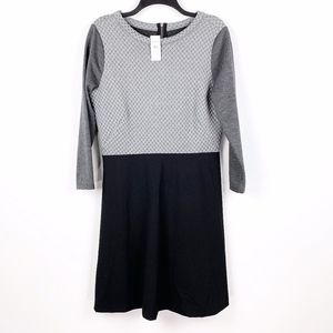 Loft Quilted Sheath A-Line Dress Long Sleeve